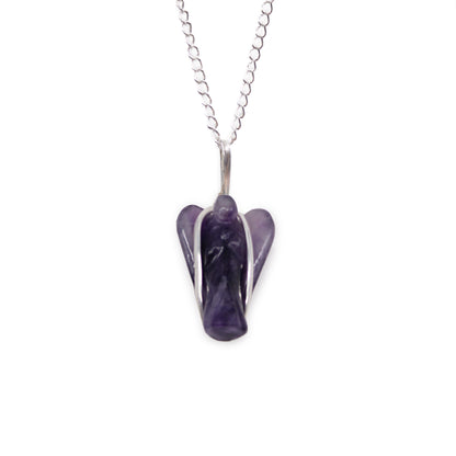 Gemstone Guardian Angel Pendant - Amethyst - ScentiMelti  Gemstone Guardian Angel Pendant - Amethyst