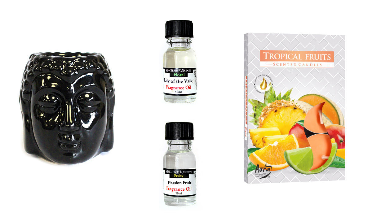 Buddha Oil Burner and Fragrance oils Kit - ScentiMelti  Buddha Oil Burner and Fragrance oils Kit