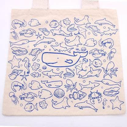 Big Cotton Shopping Bag - 38x42cm - Sea Life - 10oz - ScentiMelti  Big Cotton Shopping Bag - 38x42cm - Sea Life - 10oz