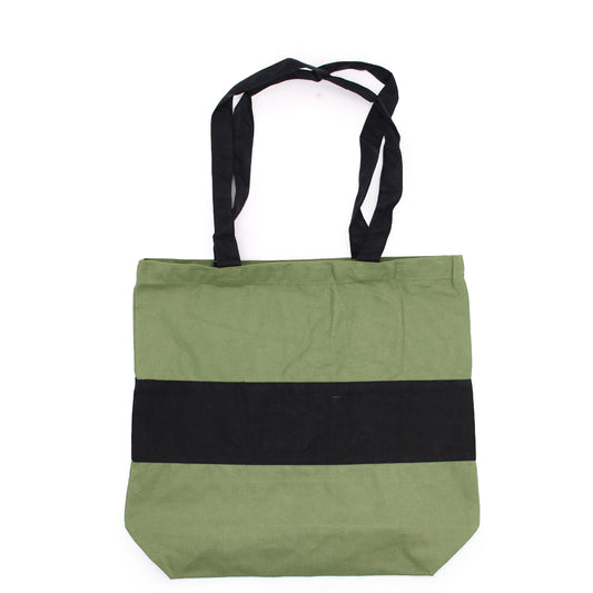 Two Tone Cotton Bag - 38x42x12cm - Green & Black - 10oz - ScentiMelti  Two Tone Cotton Bag - 38x42x12cm - Green & Black - 10oz