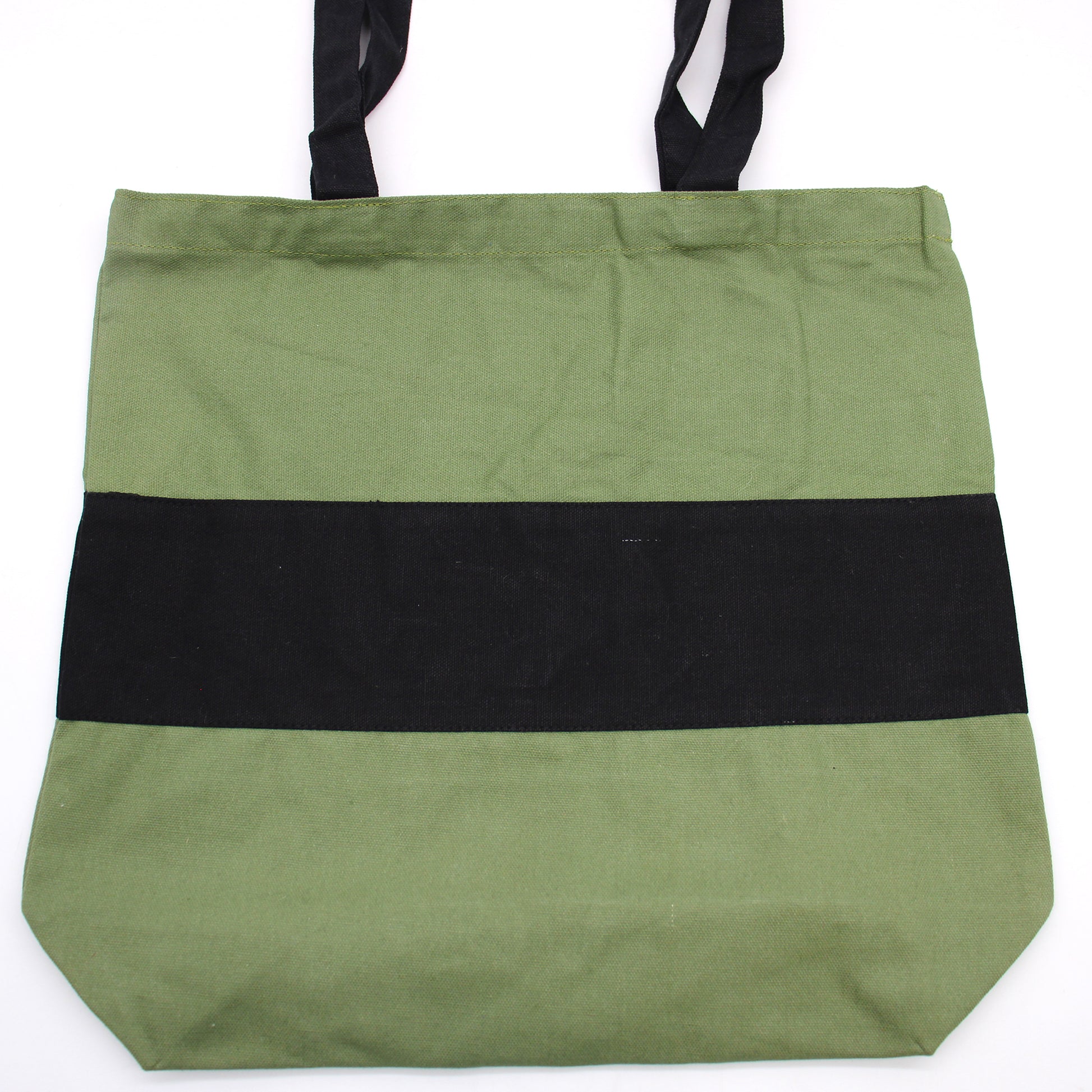 Two Tone Cotton Bag - 38x42x12cm - Green & Black - 10oz - ScentiMelti  Two Tone Cotton Bag - 38x42x12cm - Green & Black - 10oz