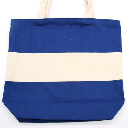 Two Tone Cotton Bag - 38x42x12cm - Blue & Natural - 10oz - ScentiMelti  Two Tone Cotton Bag - 38x42x12cm - Blue & Natural - 10oz