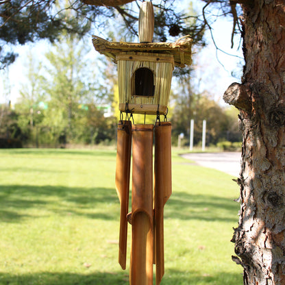 Square Seagrass Bird Box with Chimes 49x15cm - ScentiMelti  Square Seagrass Bird Box with Chimes 49x15cm