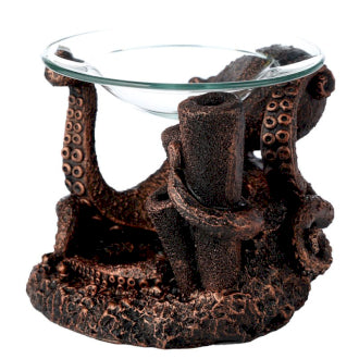 Bronze Octopus Resin Oil and Wax Burner with Glass Dish - ScentiMelti  Bronze Octopus Resin Oil and Wax Burner with Glass Dish