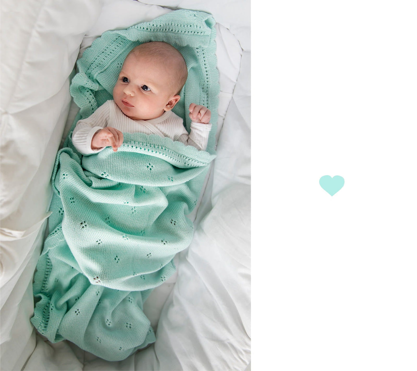 Soft cellular bamboo baby blanket - Mint - Daisy - ScentiMelti Home Fragrance, Beauty & Gifts UK