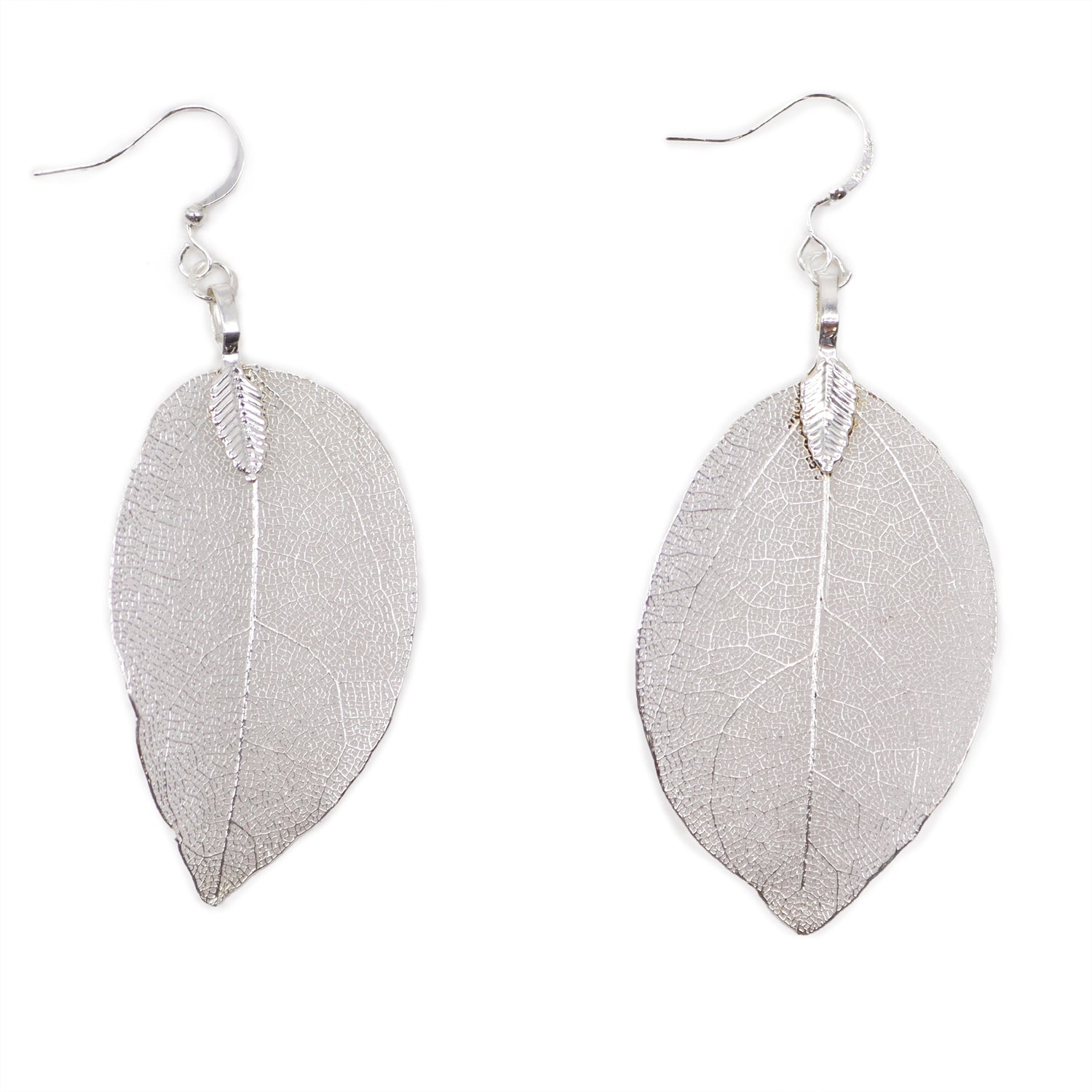 Earrings - Bravery Leaf - Silver - ScentiMelti  Earrings - Bravery Leaf - Silver