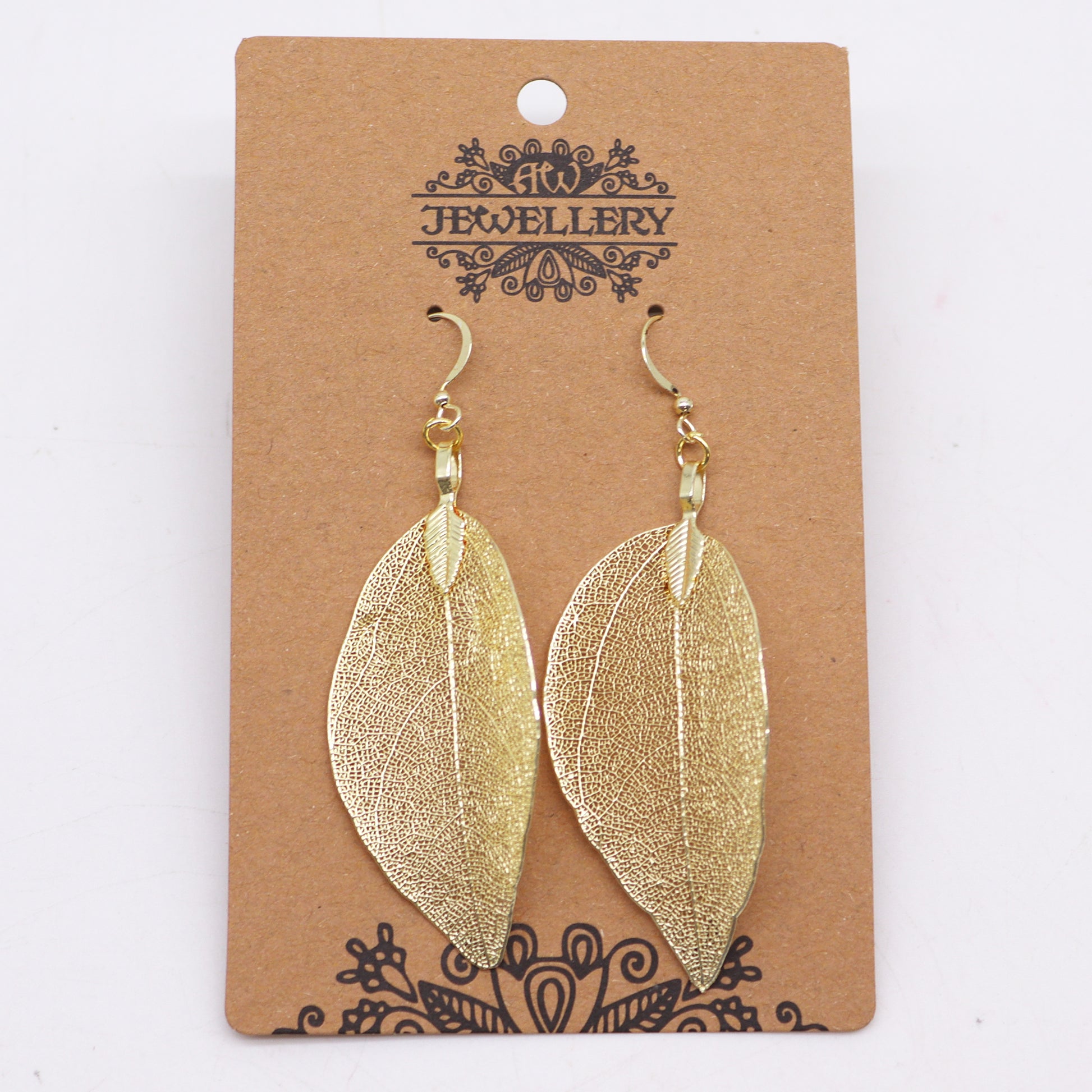 Earrings - Bravery Leaf - Gold - ScentiMelti  Earrings - Bravery Leaf - Gold