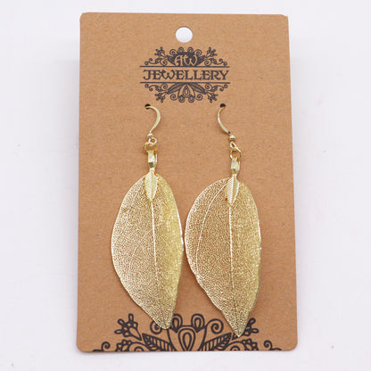 Earrings - Bravery Leaf - Gold - ScentiMelti  Earrings - Bravery Leaf - Gold