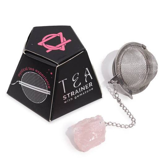 Raw Crystal Gemstone Tea Strainer - Rose Quartz - ScentiMelti  Raw Crystal Gemstone Tea Strainer - Rose Quartz