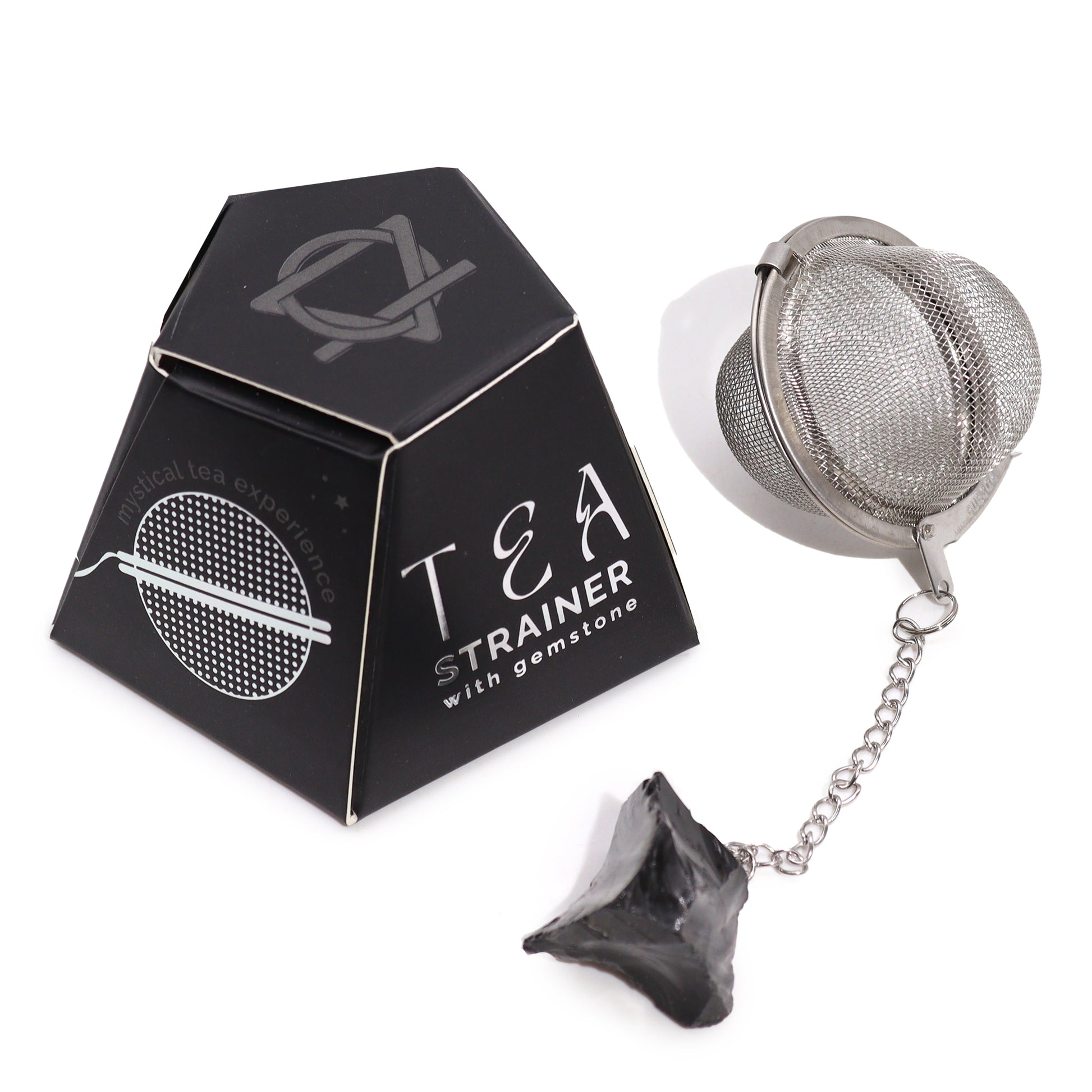 Raw Crystal Gemstone Tea Strainer - Black Obsidian - ScentiMelti  Raw Crystal Gemstone Tea Strainer - Black Obsidian