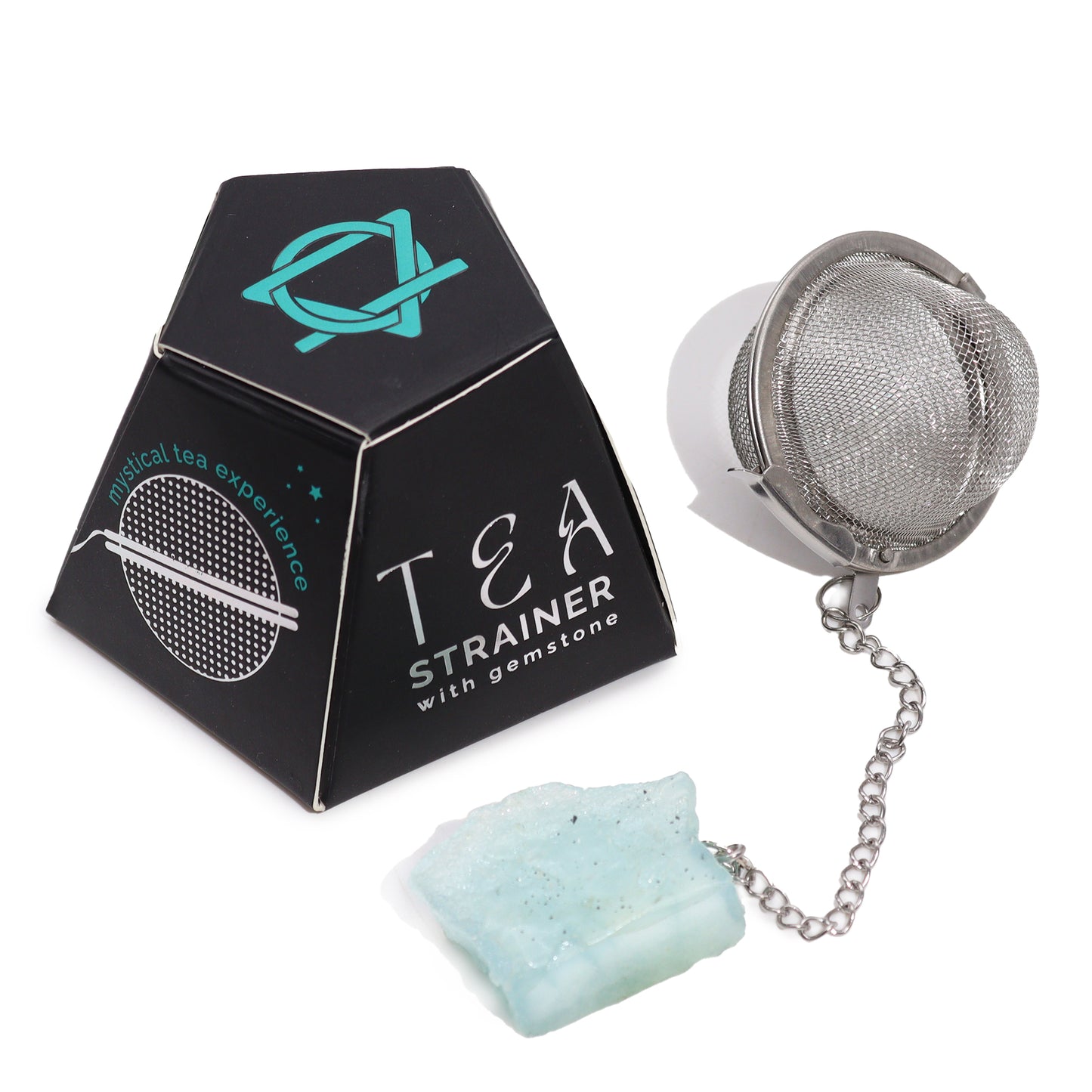 Raw Crystal Gemstone Tea Strainer - Aquamarine - ScentiMelti  Raw Crystal Gemstone Tea Strainer - Aquamarine