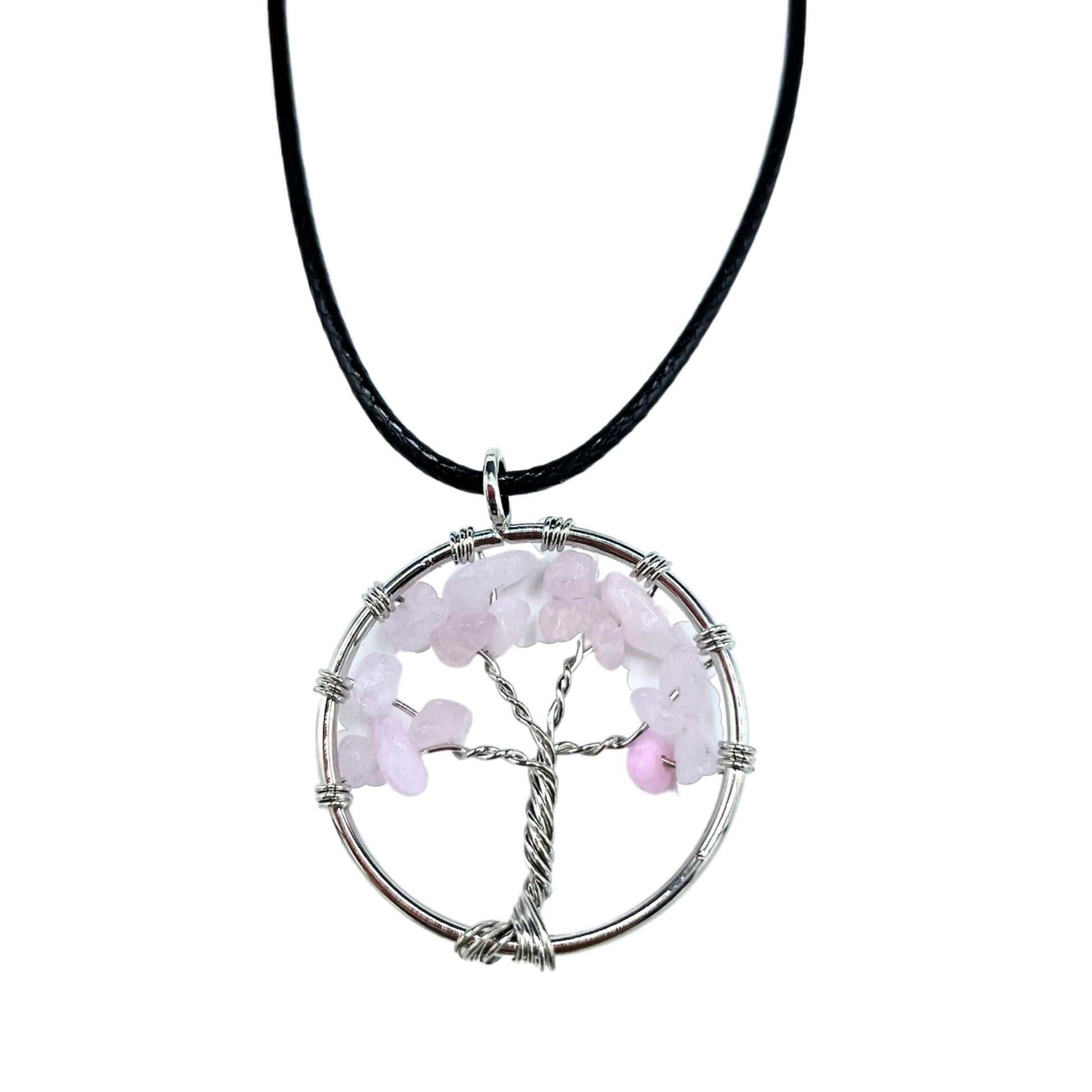 Tree of Life Pendant - Rose Quartz - ScentiMelti  Tree of Life Pendant - Rose Quartz