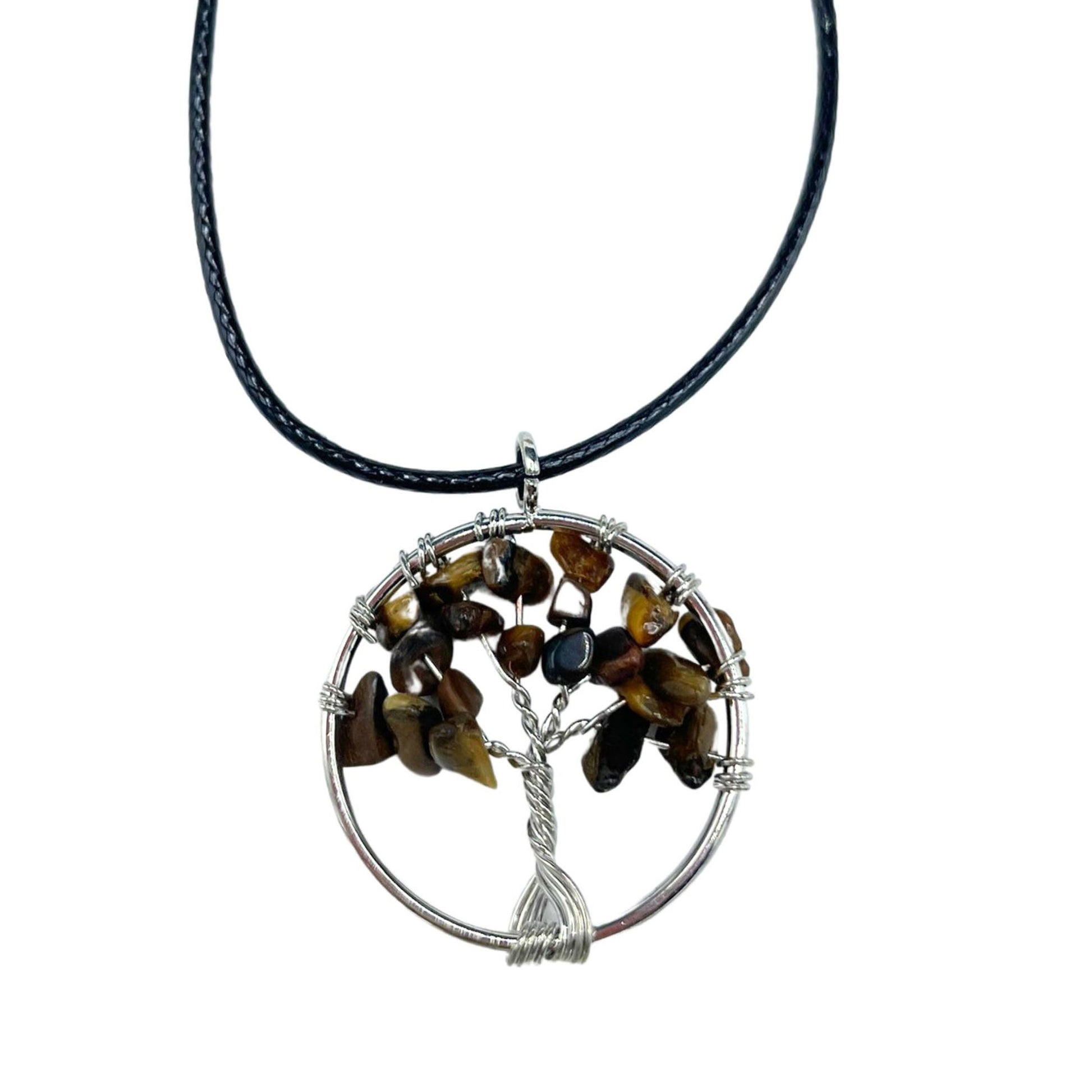 Tree of Life Pendant - Tiger Eye - ScentiMelti  Tree of Life Pendant - Tiger Eye