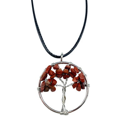 Tree of Life Pendant - Red Jasper - ScentiMelti  Tree of Life Pendant - Red Jasper