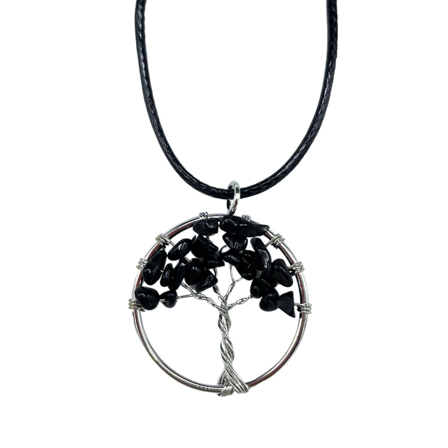 Tree of Life Pendant - Black Agate - ScentiMelti  Tree of Life Pendant - Black Agate