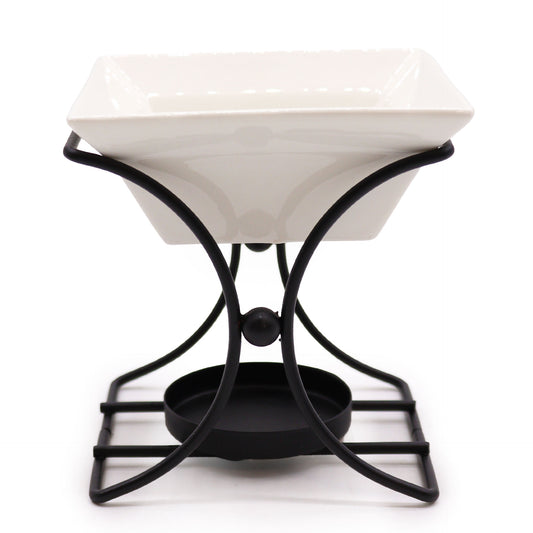 Ceramic & Metal Square Stand - ScentiMelti  Ceramic & Metal Square Stand