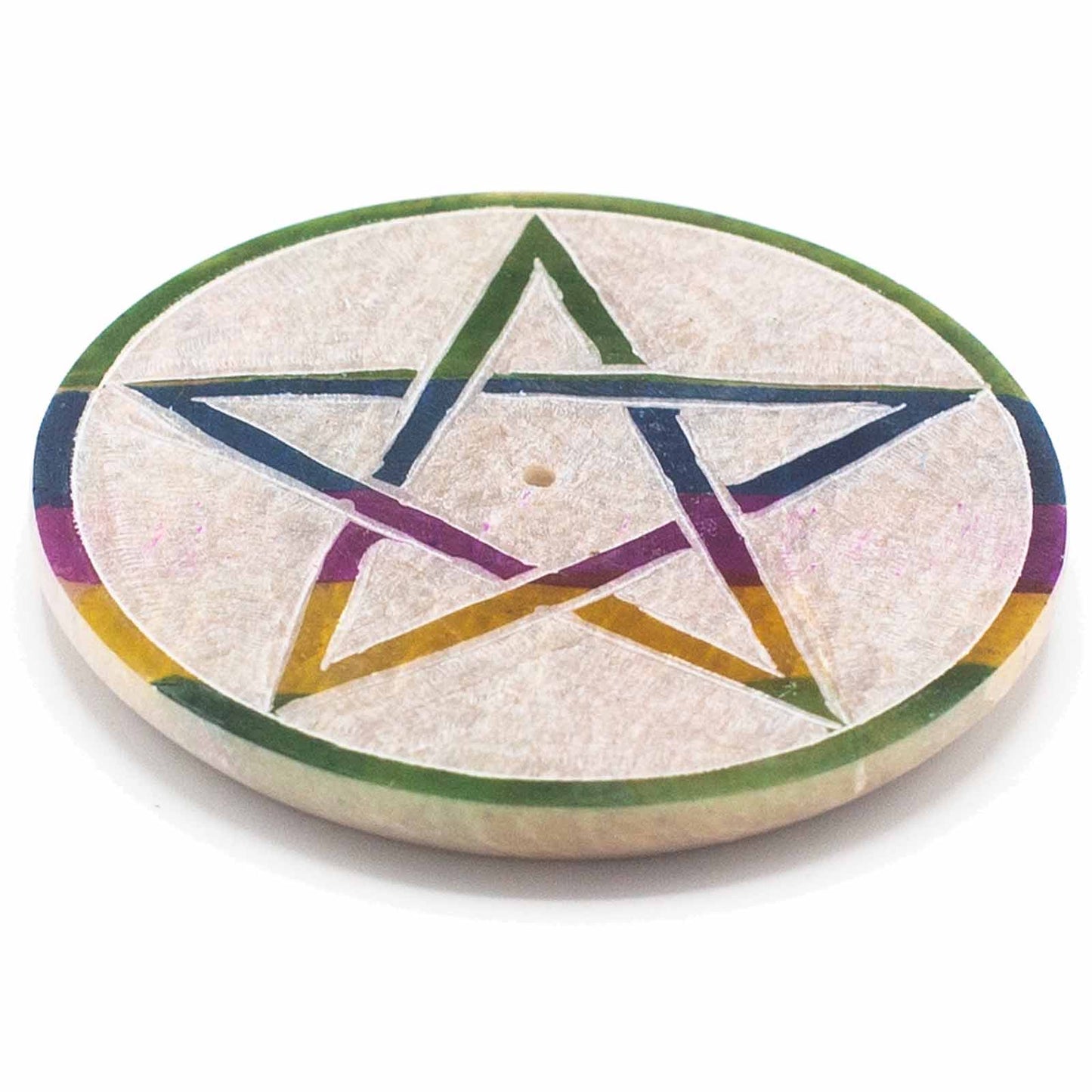 Soapstone Disc Incense Holder 8cm - Pentagon - ScentiMelti  Soapstone Disc Incense Holder 8cm - Pentagon