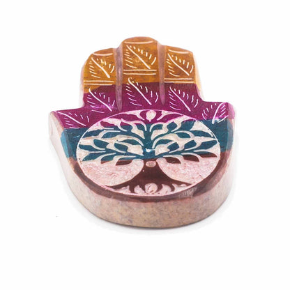 Soapstone Hamsa Incense Holder 9x6cm - Tree of Life - ScentiMelti  Soapstone Hamsa Incense Holder 9x6cm - Tree of Life