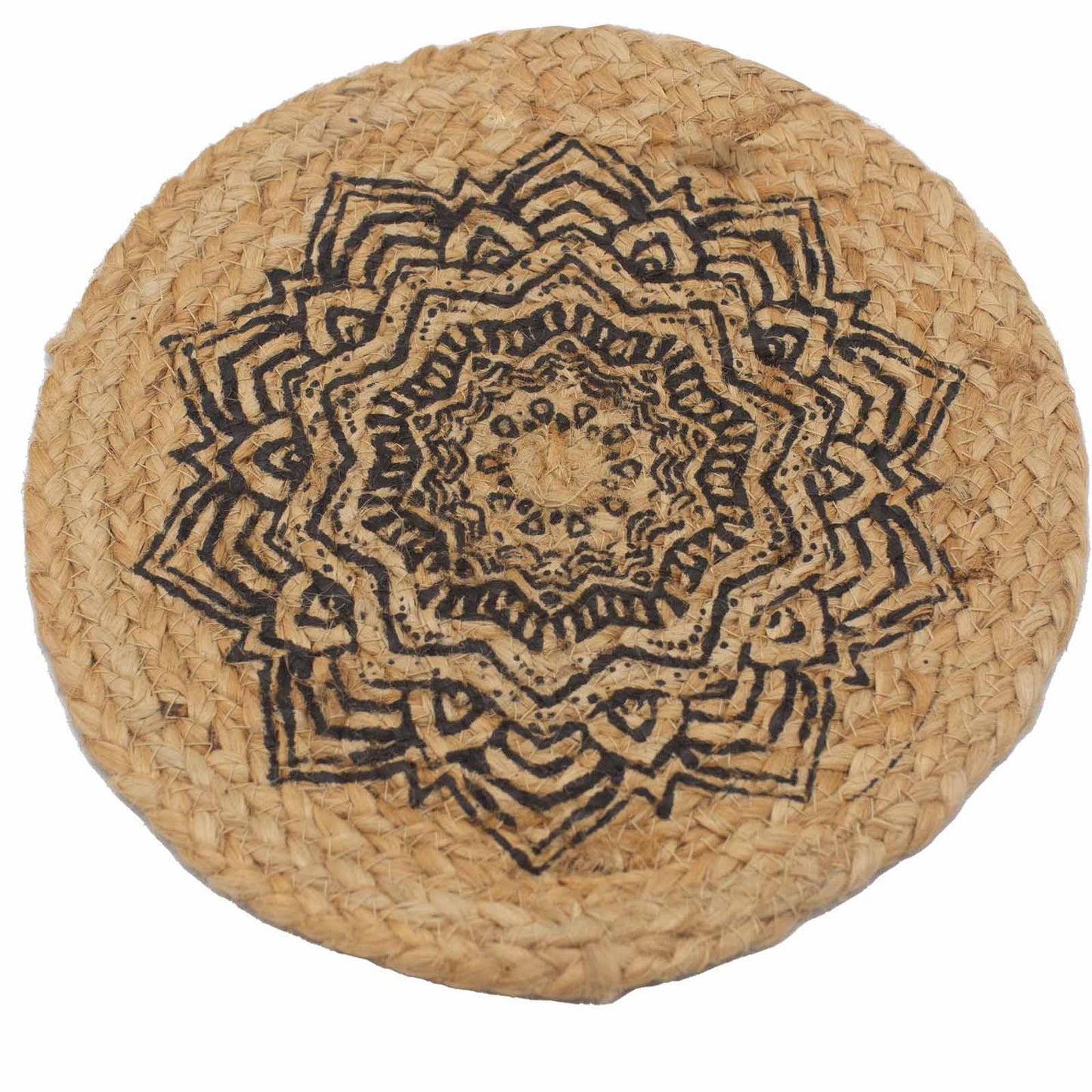 Natural Place Mat - Jute  30cm - Mandala Print - ScentiMelti Home Fragrance, Beauty & Gifts UK