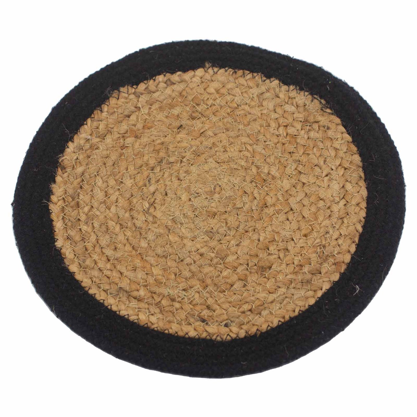 Natural Place Mat - Jute & Cotton 30cm - Black Border - ScentiMelti Home Fragrance, Beauty & Gifts UK