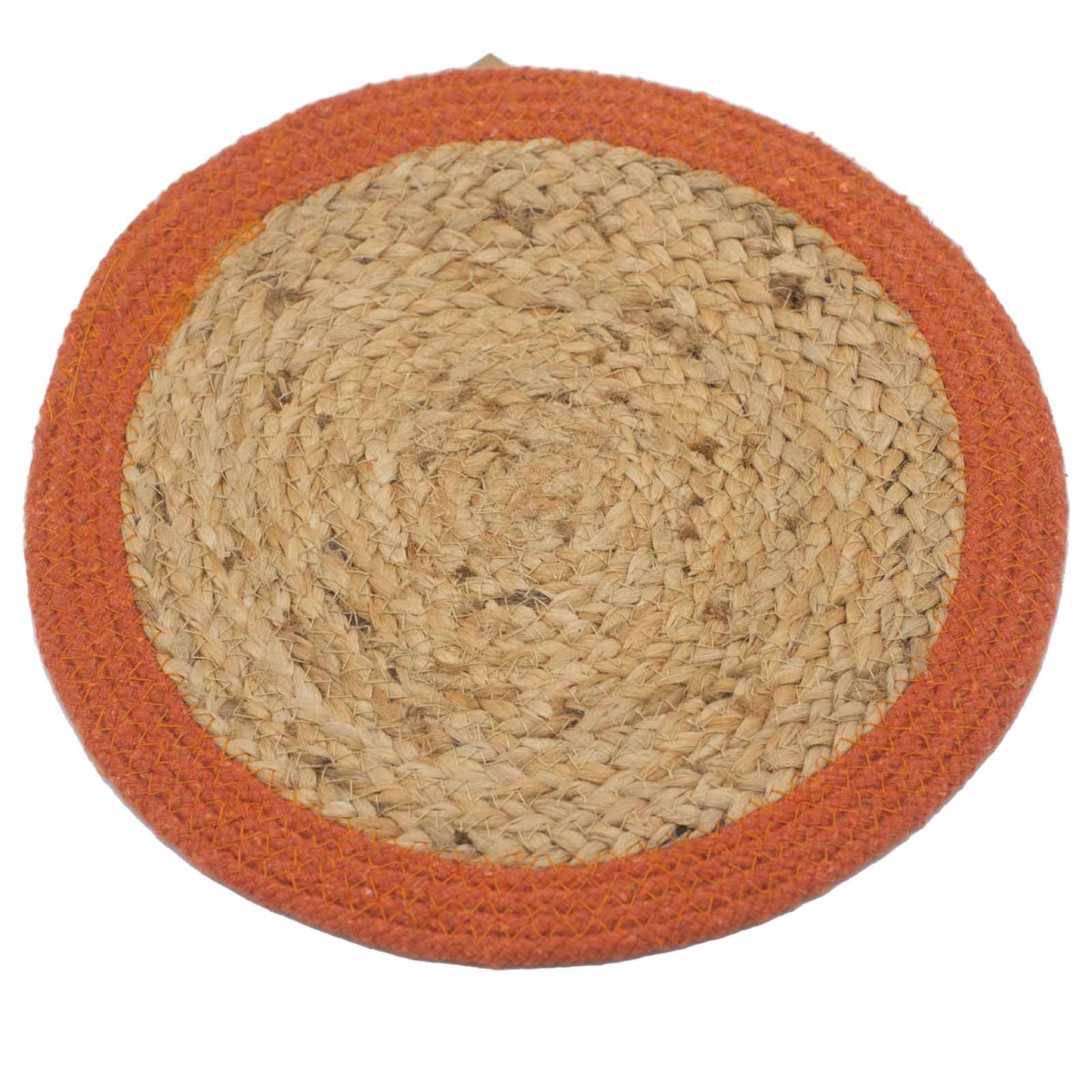 Natural Place Mat - Jute & Cotton 30cm - Clay Border - ScentiMelti Home Fragrance, Beauty & Gifts UK