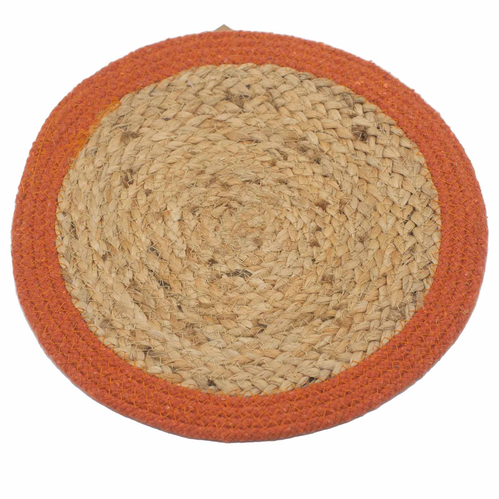 Natural Place Mat - Jute & Cotton 30cm - Clay Border - ScentiMelti Home Fragrance, Beauty & Gifts UK