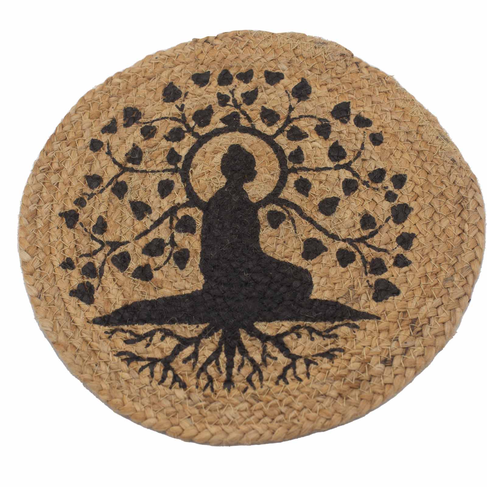 Natural Place Mat - Jute 30cm - Bodhi Tree Print - ScentiMelti Home Fragrance, Beauty & Gifts UK