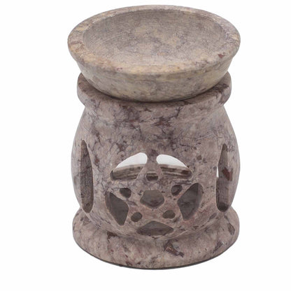 Small Soapstone Oil Burner 8cm - Three Moon Pentagon - ScentiMelti  Small Soapstone Oil Burner 8cm - Three Moon Pentagon