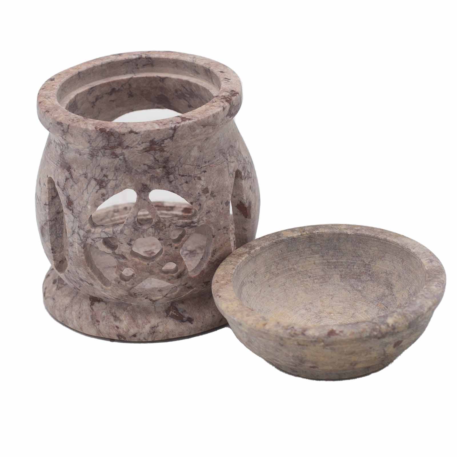 Small Soapstone Oil Burner 8cm - Three Moon Pentagon - ScentiMelti  Small Soapstone Oil Burner 8cm - Three Moon Pentagon