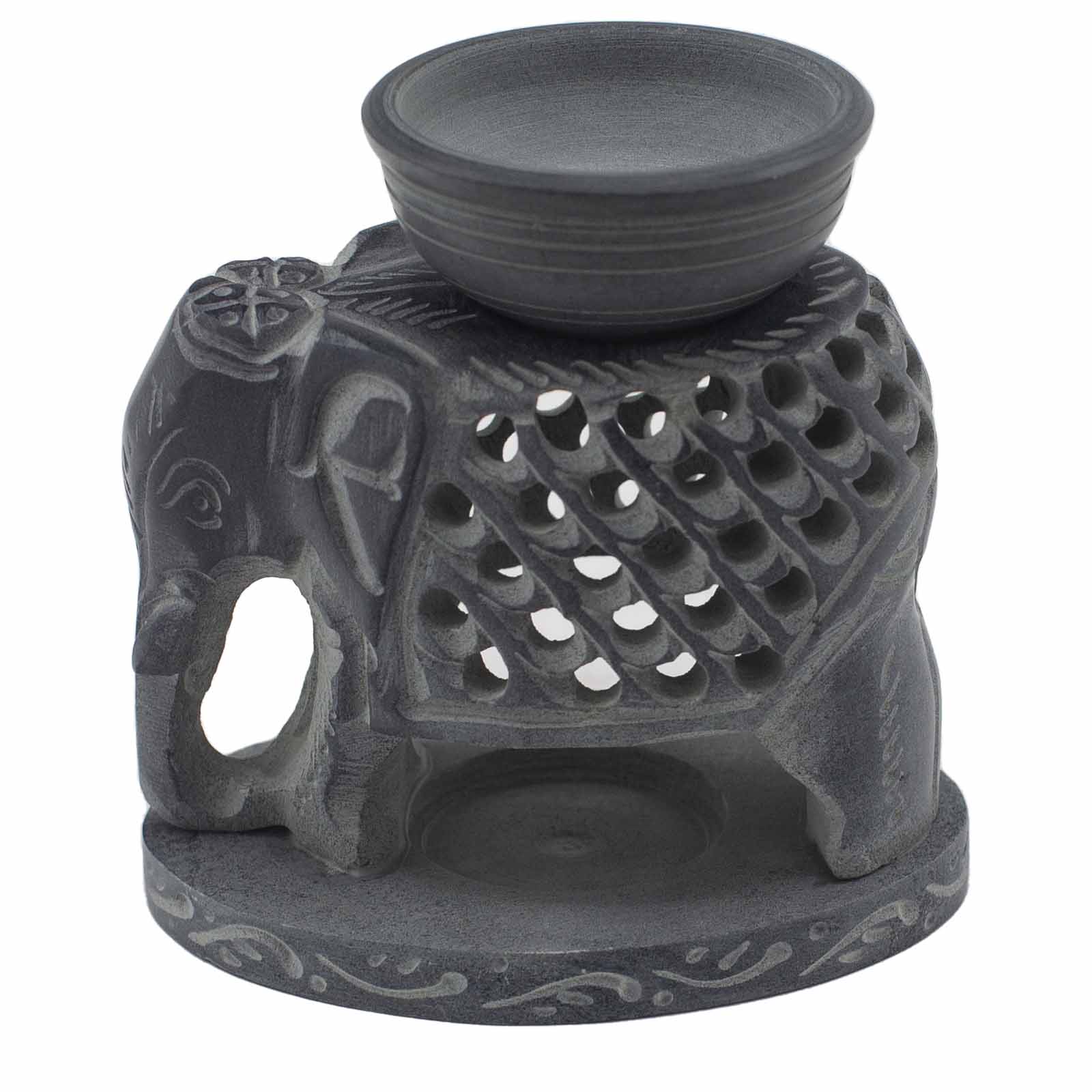 Soapstone Oil Burner 10.5cm - Standing Elephant - ScentiMelti  Soapstone Oil Burner 10.5cm - Standing Elephant