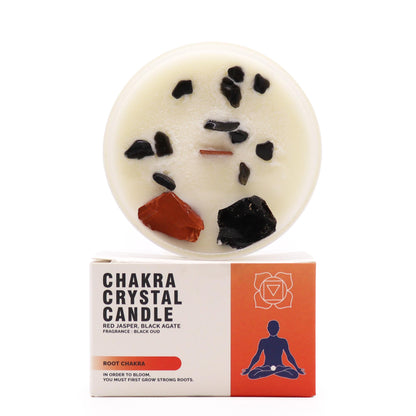 Chakra Crystal Candles - Root Chakra - ScentiMelti  Chakra Crystal Candles - Root Chakra