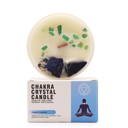 Chakra Crystal Candles - Throat Chakra - ScentiMelti  Chakra Crystal Candles - Throat Chakra