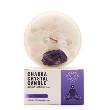 Chakra Crystal Candles - Third Eye Chakra - ScentiMelti  Chakra Crystal Candles - Third Eye Chakra