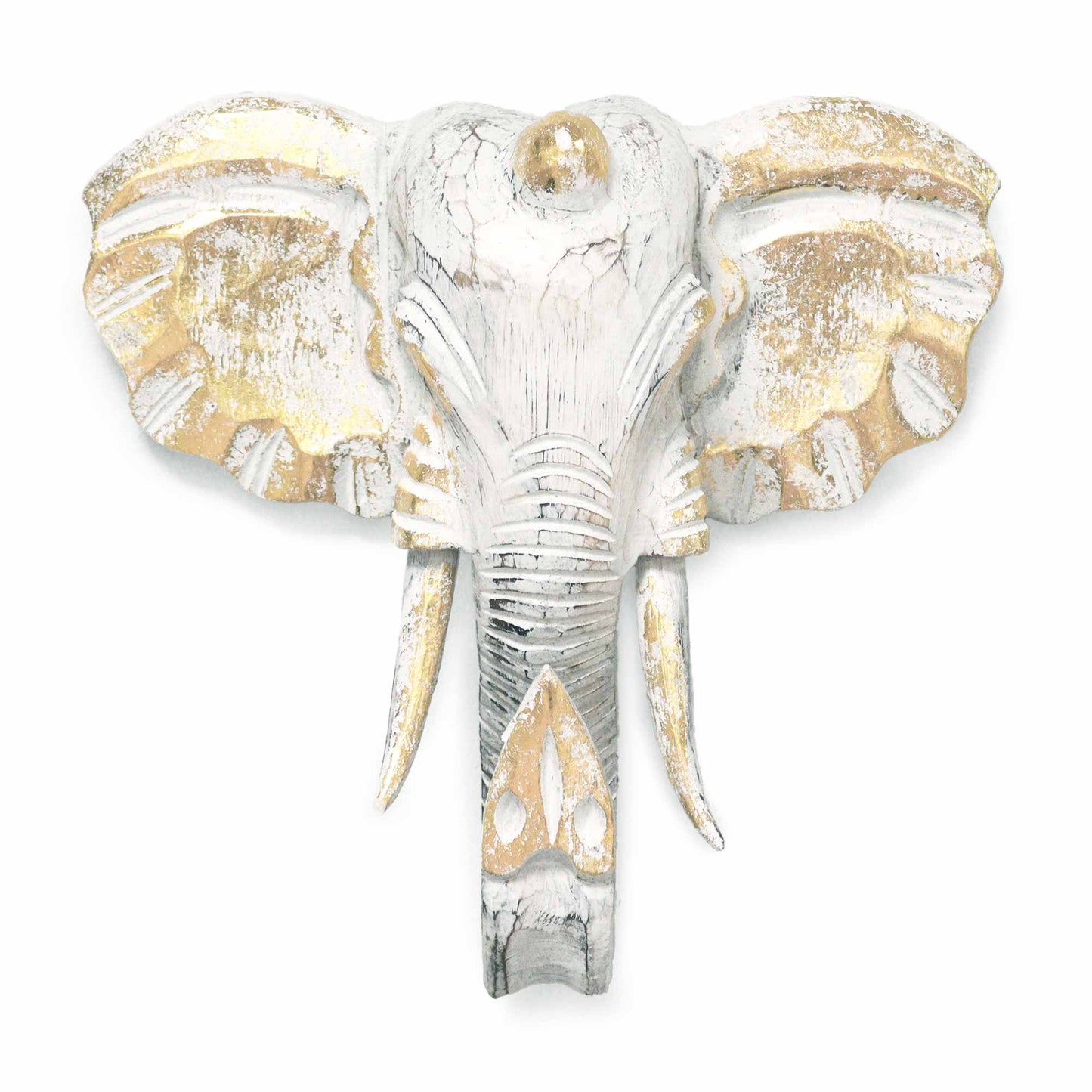 Large Elephant Head - Gold & Whitewash - ScentiMelti Home Fragrance, Beauty & Gifts UK