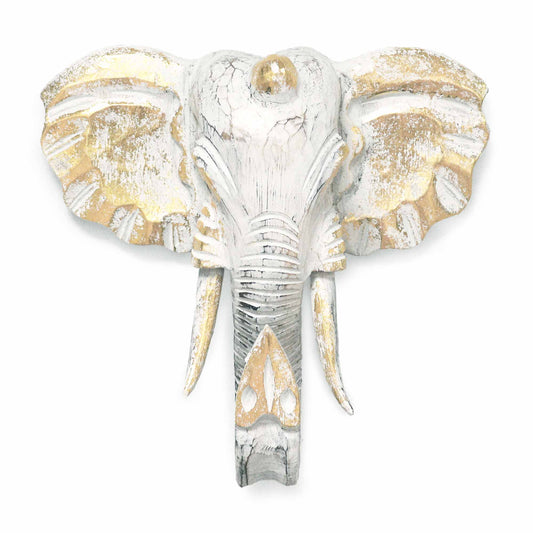 Large Elephant Head - Gold & Whitewash - ScentiMelti Home Fragrance, Beauty & Gifts UK