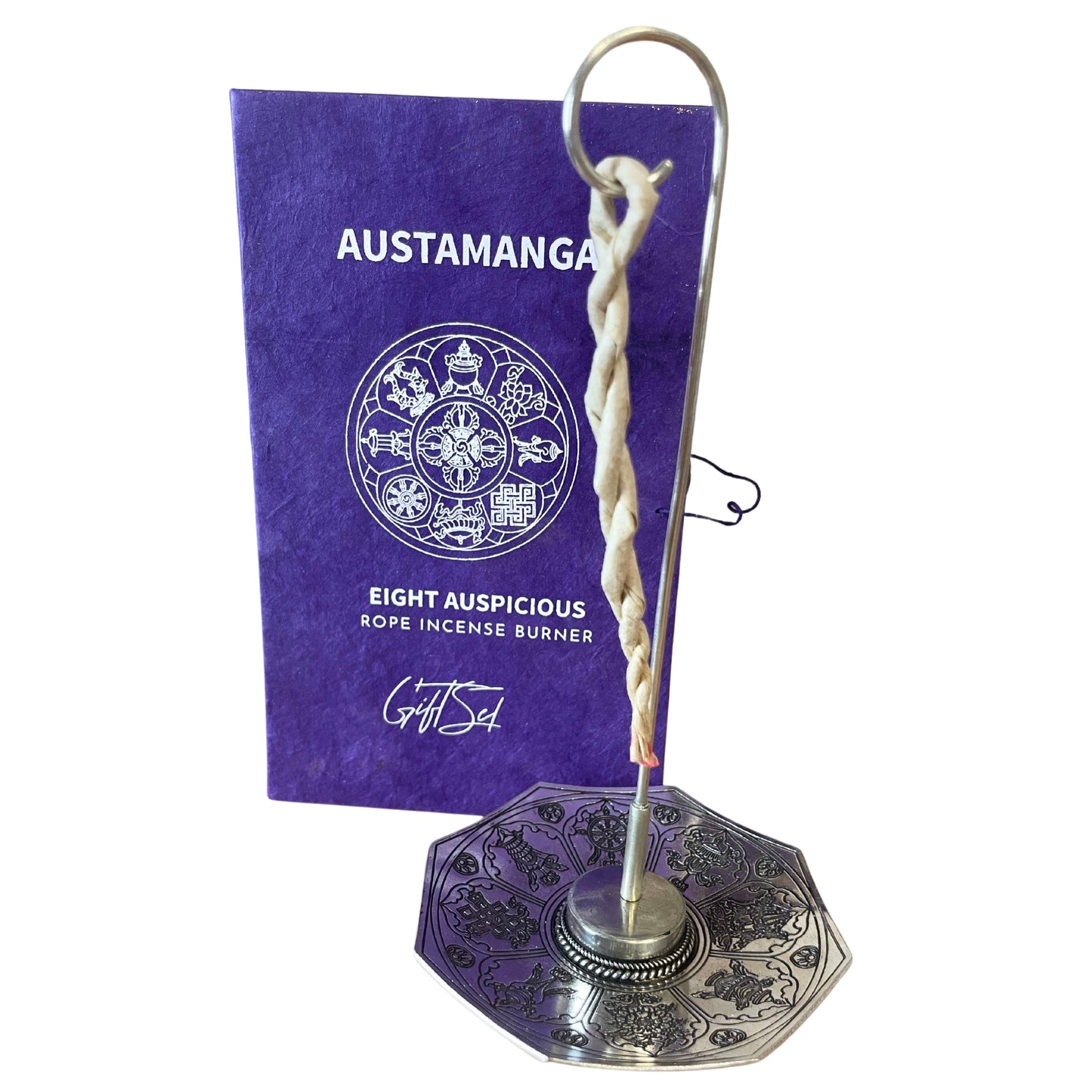 Rope Incense and Silver Plated Holder Set - Astamangal - ScentiMelti  Rope Incense and Silver Plated Holder Set - Astamangal