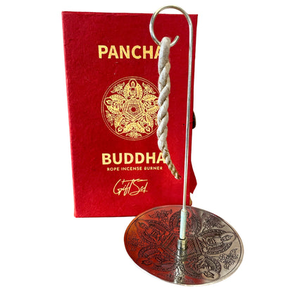 Rope Incense and Silver Plated Holder Set - Pancha Buddha - ScentiMelti  Rope Incense and Silver Plated Holder Set - Pancha Buddha