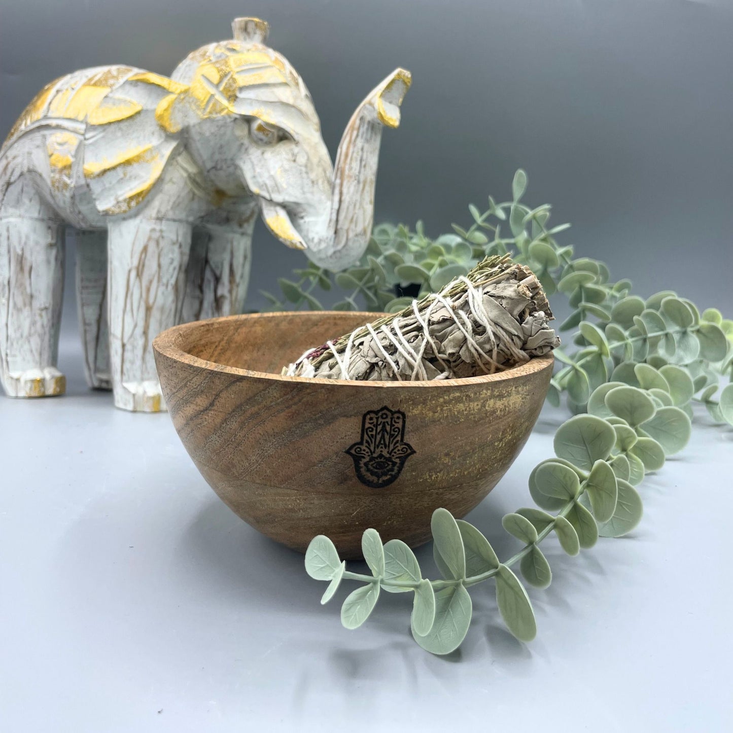 Wooden Smudge and Ritual Offerings Bowl - Hamsa - 13x7cm - ScentiMelti  Wooden Smudge and Ritual Offerings Bowl - Hamsa - 13x7cm