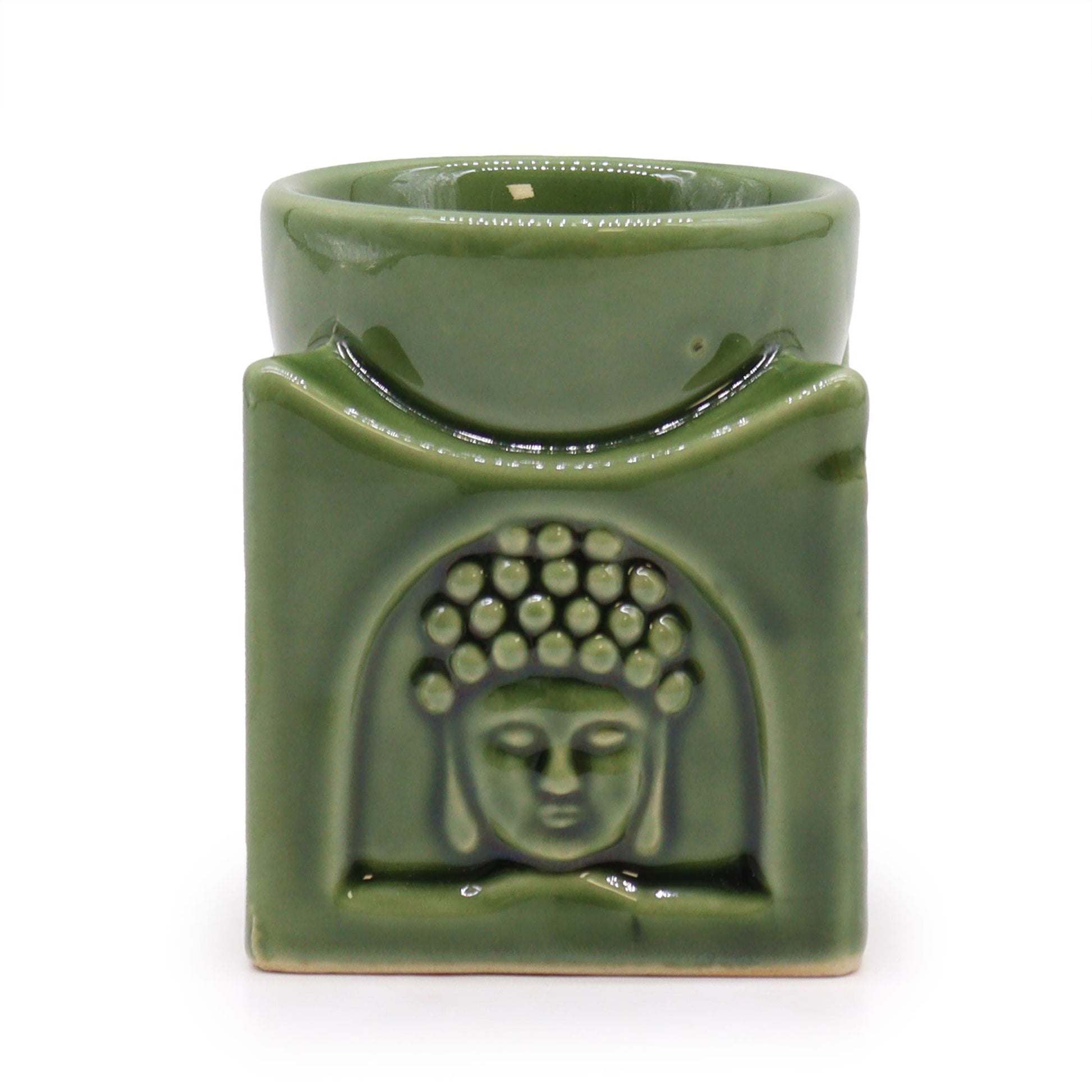 Square Buddha Burner - Dark Jade - ScentiMelti  Square Buddha Burner - Dark Jade