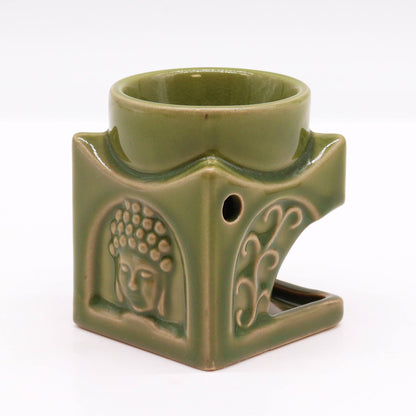 Square Buddha Burner - Light Jade - ScentiMelti  Square Buddha Burner - Light Jade