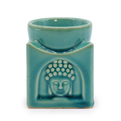 Square Buddha Burner - Soft Turquoise - ScentiMelti  Square Buddha Burner - Soft Turquoise