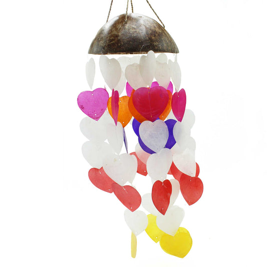 Coconut & Capiz Windchimes - Big Hearts - 40cm - ScentiMelti  Coconut & Capiz Windchimes - Big Hearts - 40cm