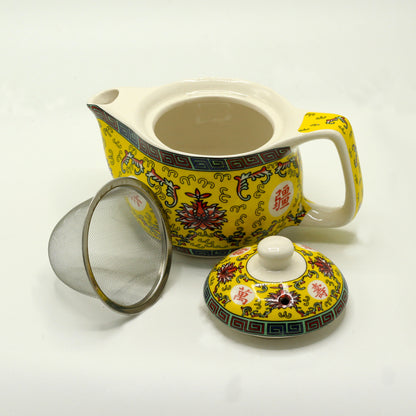 Small Herbal Teapot - Long Life Oriental Design - ScentiMelti  Small Herbal Teapot - Long Life Oriental Design