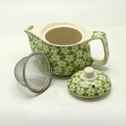 Small Herbal Teapot - Green Daisy - ScentiMelti  Small Herbal Teapot - Green Daisy