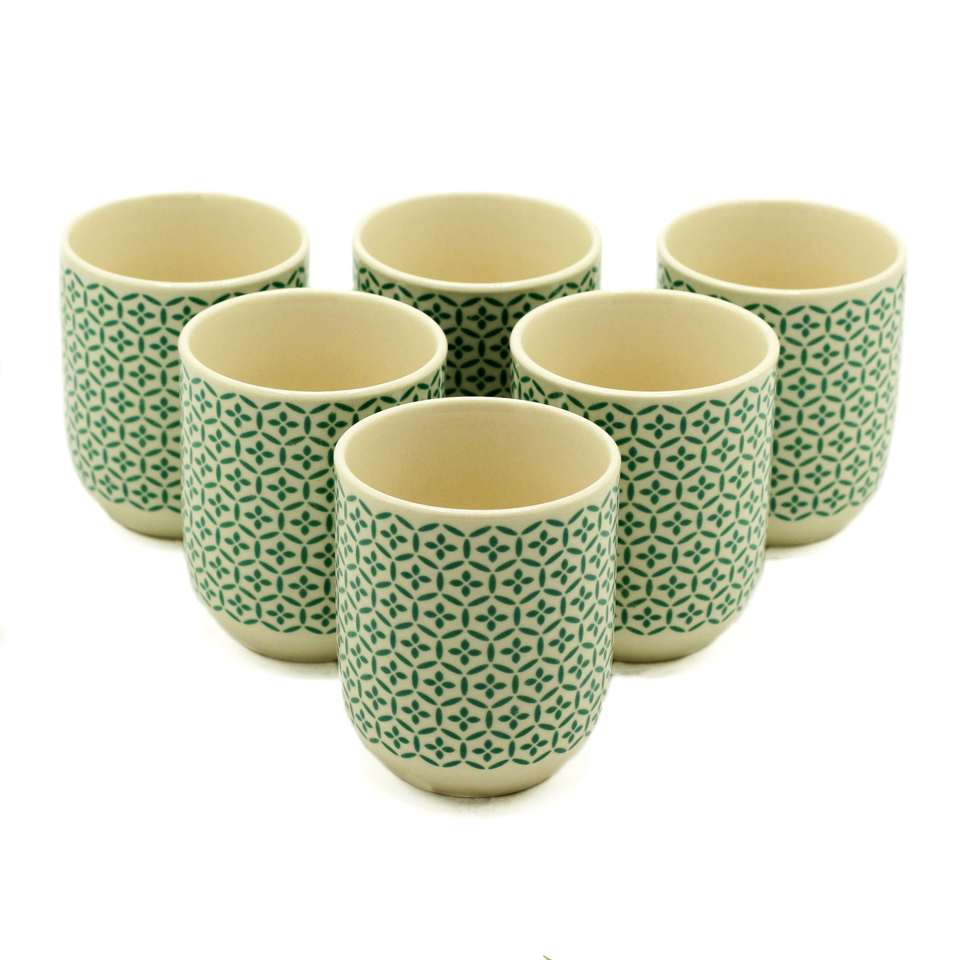 Herbal Tea Cups - Green Mosiac - ScentiMelti  Herbal Tea Cups - Green Mosiac