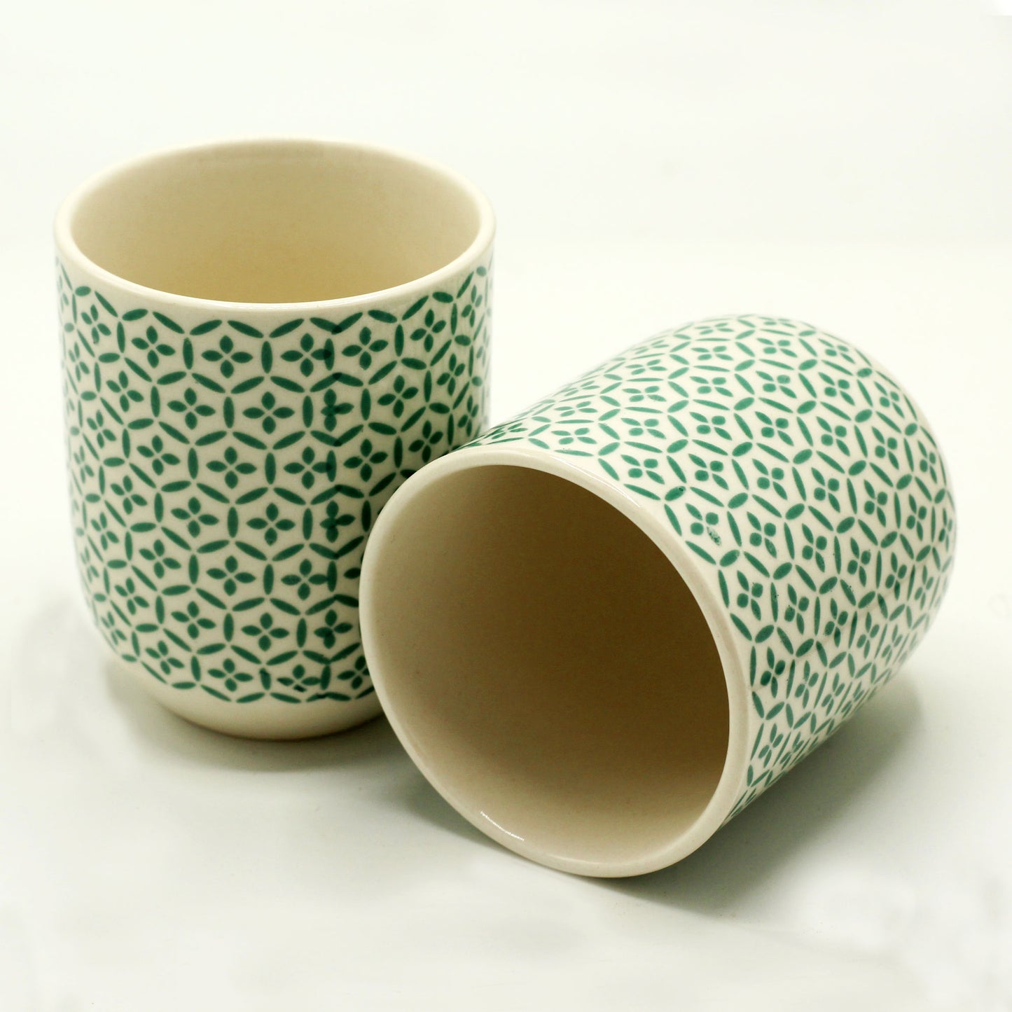 Herbal Tea Cups - Green Mosiac - ScentiMelti  Herbal Tea Cups - Green Mosiac