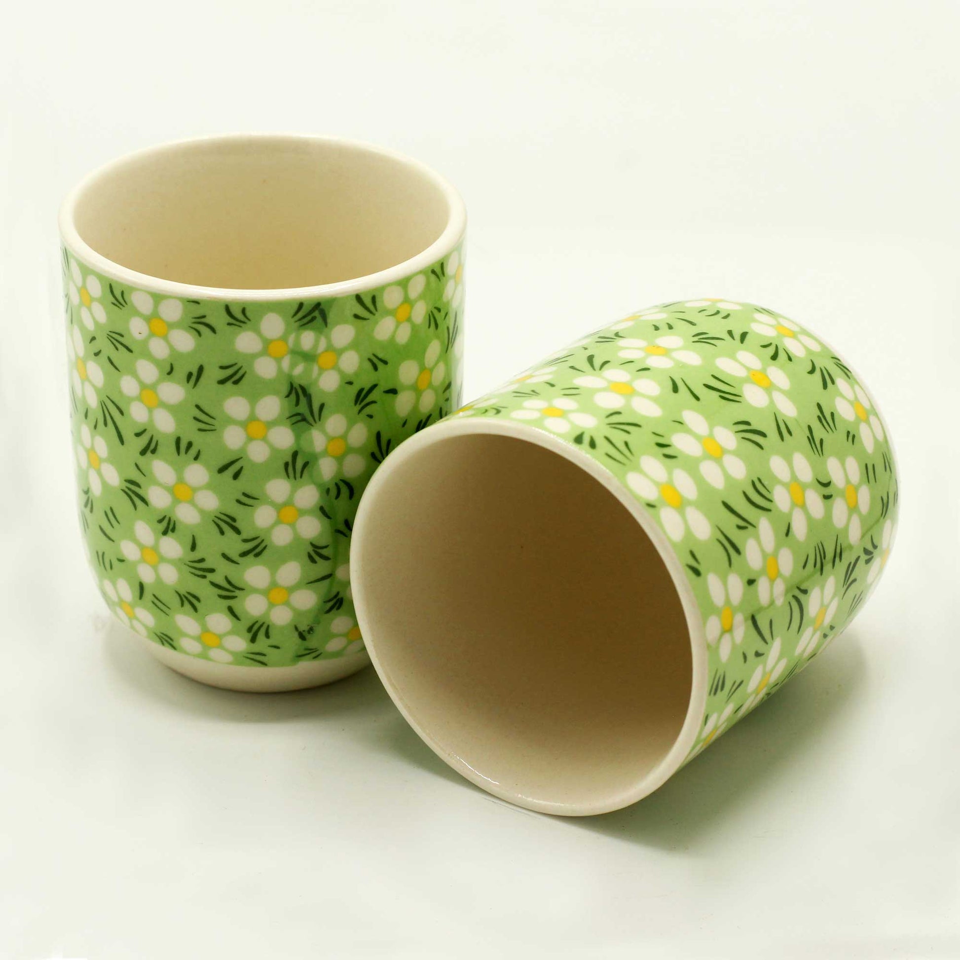 Herbal Tea Cups - Green Daisy - ScentiMelti  Herbal Tea Cups - Green Daisy