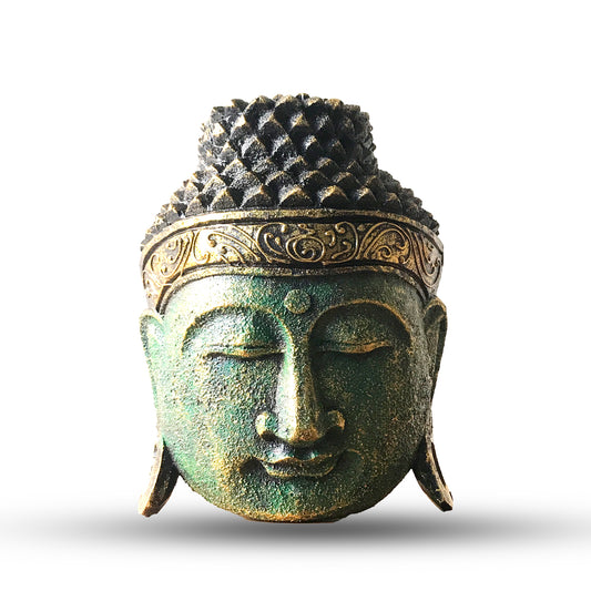 Home Decoration Buddha Head - 25cm - Green Shine Finish - ScentiMelti Home Fragrance, Beauty & Gifts UK