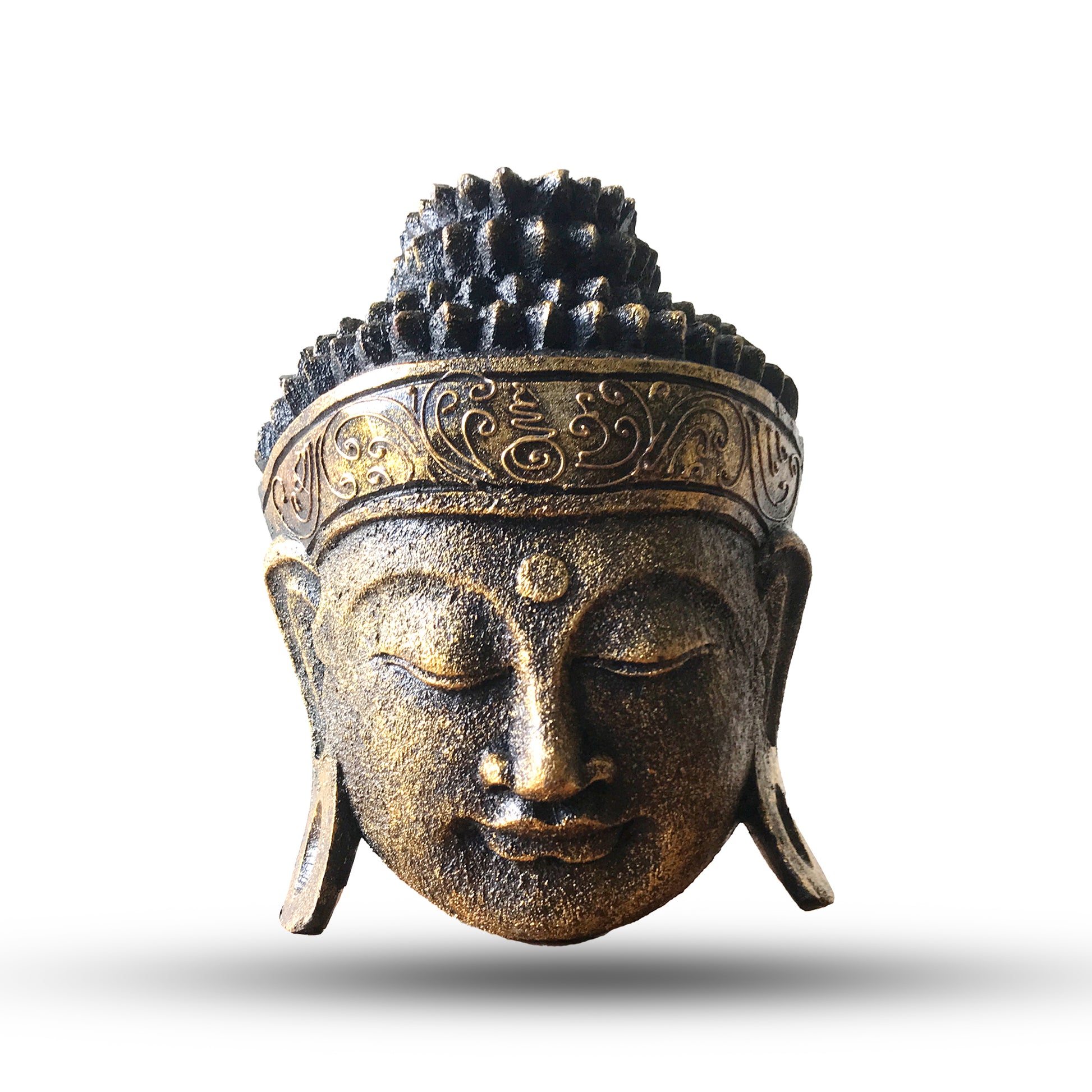 Home Decoration Buddha Head - 25cm - Gold Shine Finish - ScentiMelti Home Fragrance, Beauty & Gifts UK