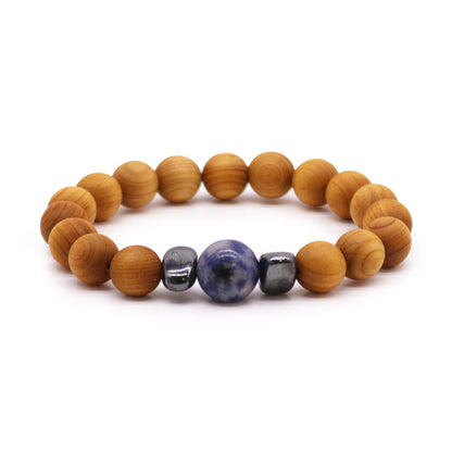 Cedarwood Throat Chakra Bangle with Sodalite - ScentiMelti  Cedarwood Throat Chakra Bangle with Sodalite